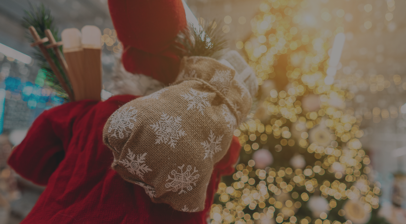 Santa holding bag